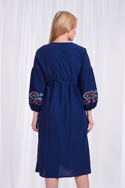 3/4 Sleeve Embroidery Dress