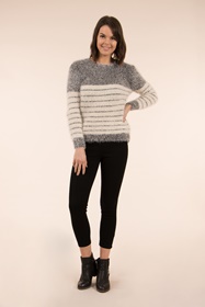 Stripe Fluffy Jumper