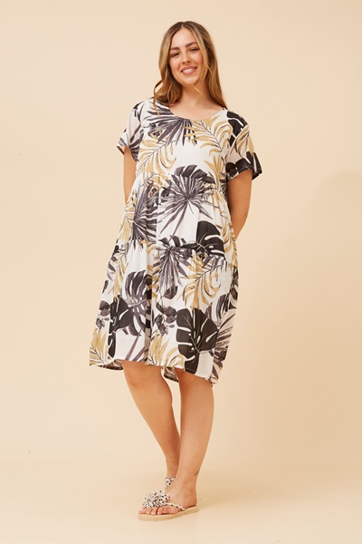 AARNA LEAF PRINT DRESS