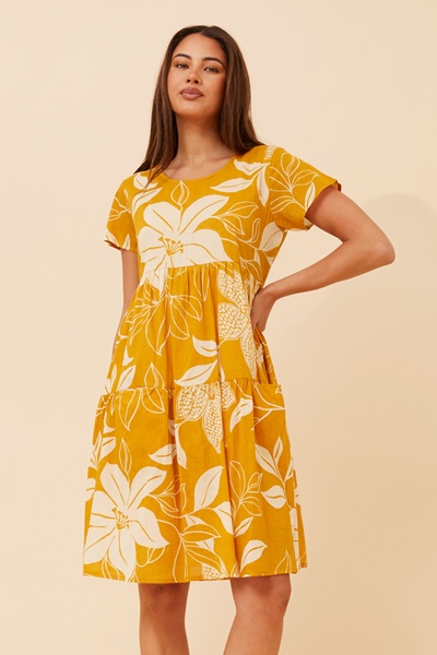 AARNA LEAF PRINT DRESS