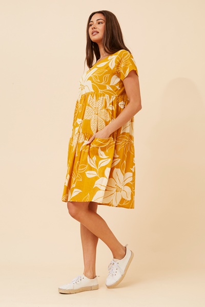 AARNA LEAF PRINT DRESS