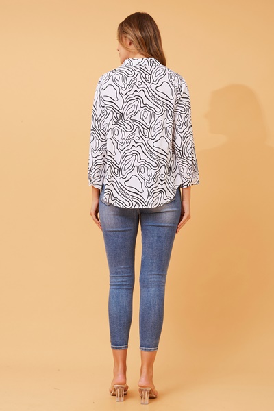 ABRIELLA ABSTRACT PRINT SHIRT