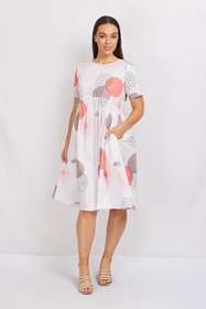 Abstract Circle Smock Dress