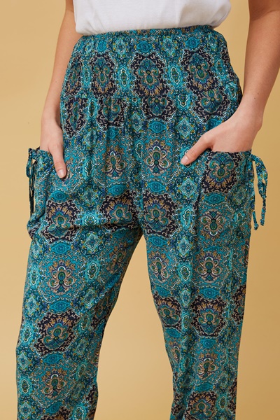 ABSTRACT PRINT BOHO HAREM PANTS