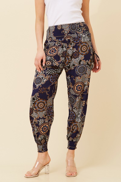 ABSTRACT PRINT BOHO HAREM PANTS