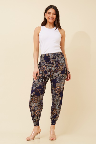 ABSTRACT PRINT BOHO HAREM PANTS