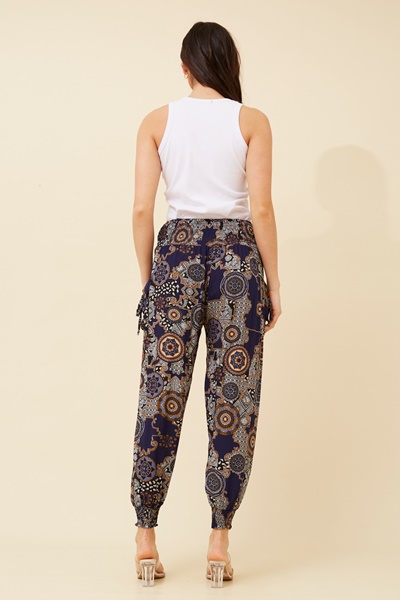 ABSTRACT PRINT BOHO HAREM PANTS