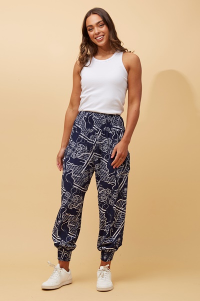 ABSTRACT PRINT BOHO HAREM PANTS