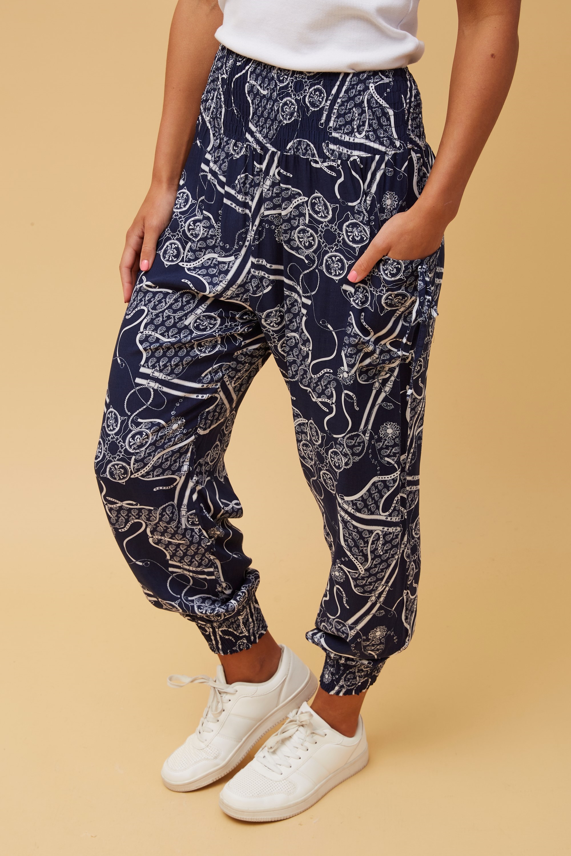 Abstract print boho harem pants Buy Online Femme Connection