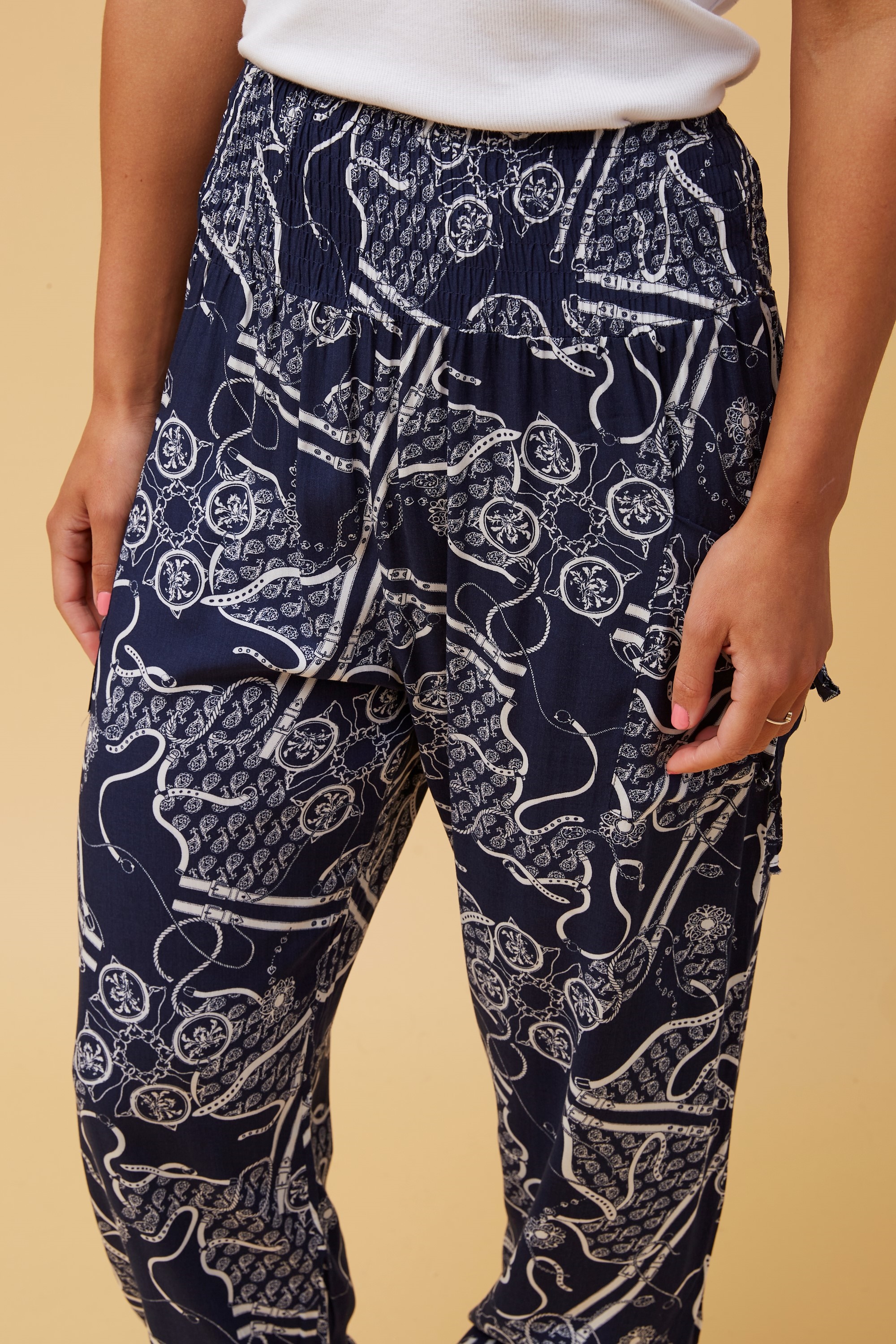 ABSTRACT PRINT BOHO HAREM PANTS