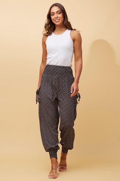 Boho Harem Pants - Blueberry