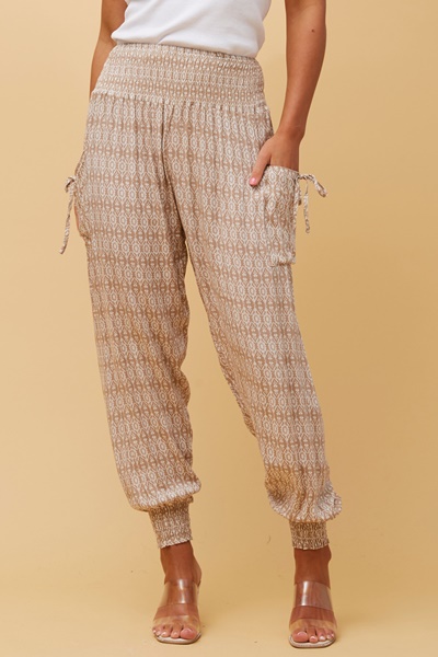 ABSTRACT PRINT BOHO HAREM PANTS