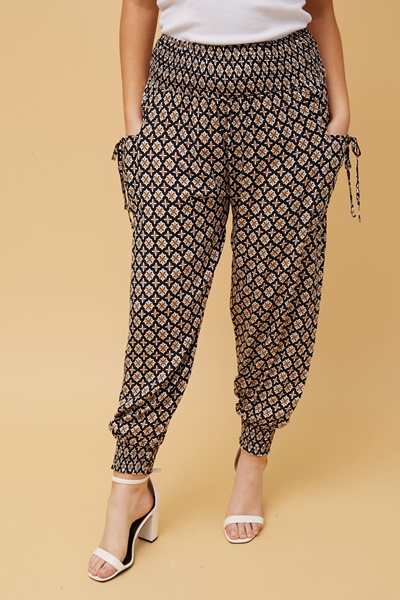 ABSTRACT PRINT BOHO HAREM PANTS