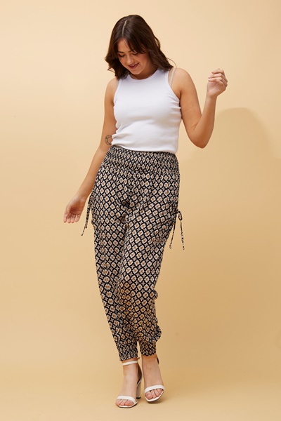 ABSTRACT PRINT BOHO HAREM PANTS