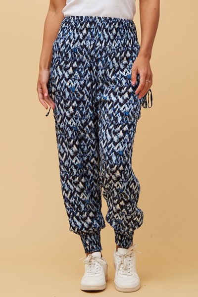 ABSTRACT PRINT BOHO HAREM PANTS