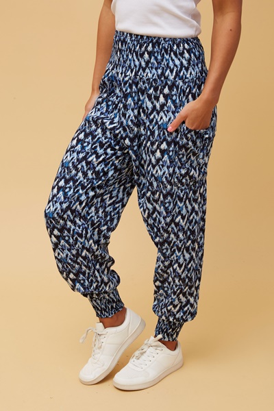 ABSTRACT PRINT BOHO HAREM PANTS