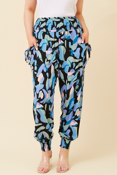 ABSTRACT PRINT HAREM PANTS