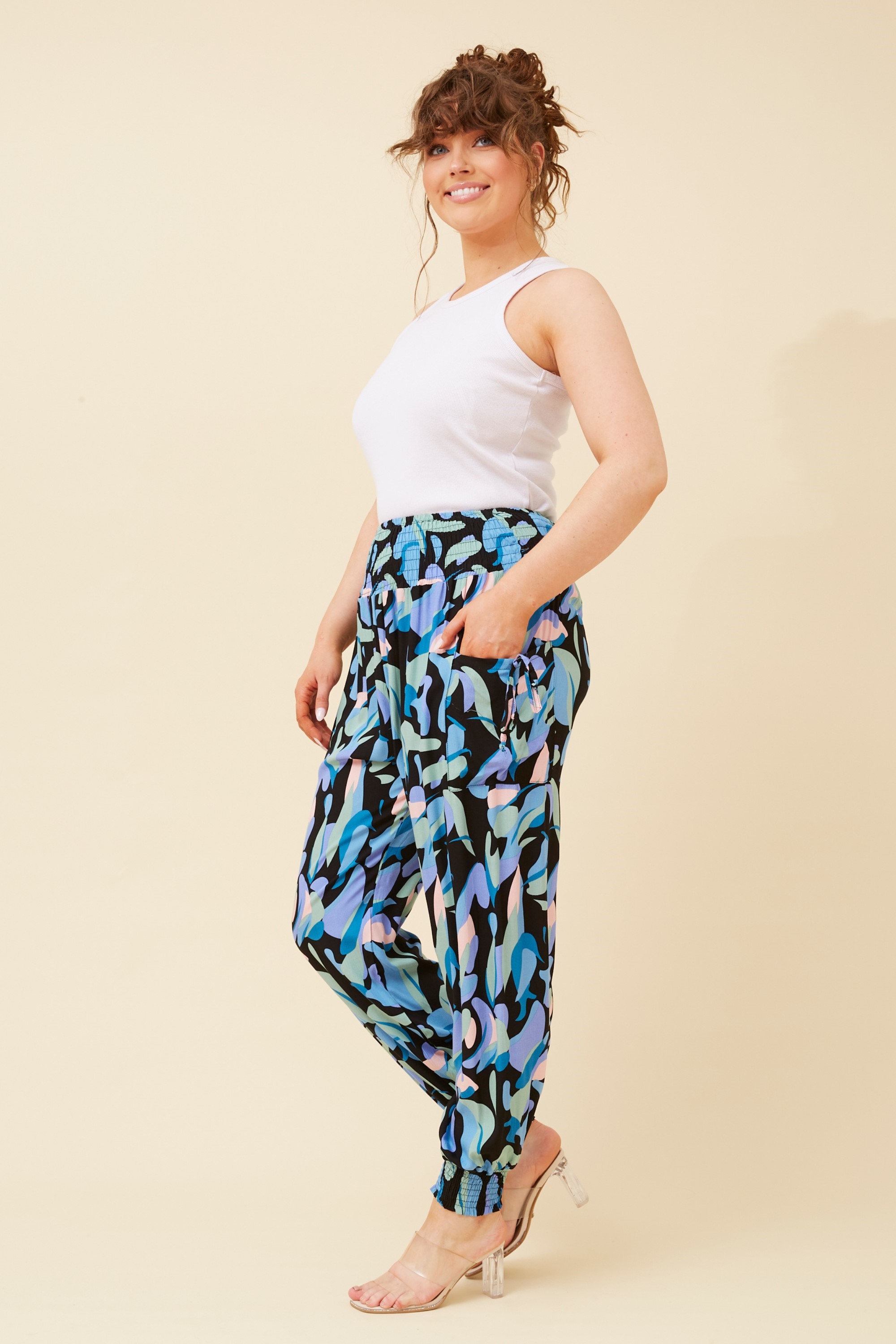 ABSTRACT PRINT HAREM PANTS