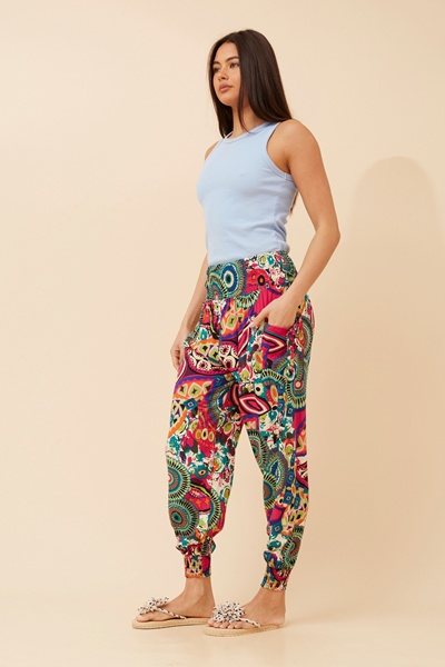 ABSTRACT PRINT HAREM PANTS
