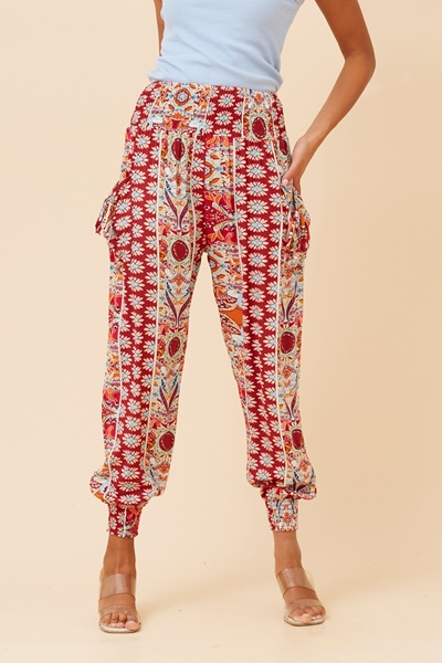ABSTRACT PRINT HAREM PANTS