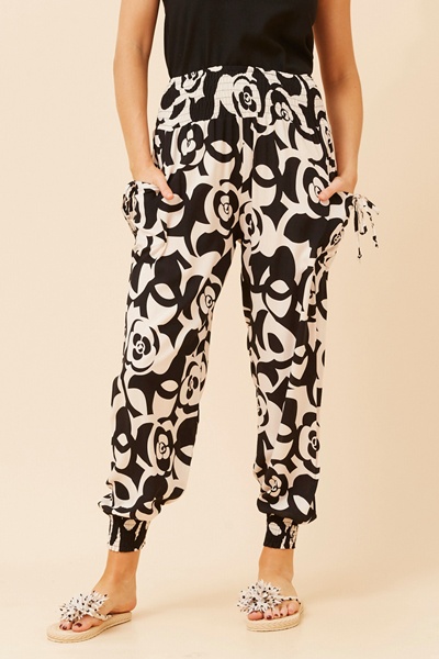 ABSTRACT PRINT HAREM PANTS