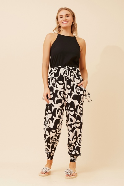 ABSTRACT PRINT HAREM PANTS
