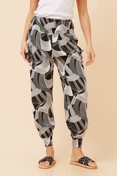 ABSTRACT PRINT HAREM PANTS