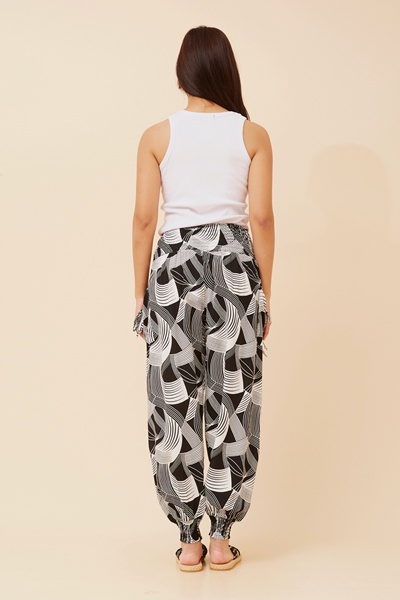 ABSTRACT PRINT HAREM PANTS