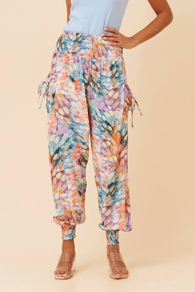 ABSTRACT PRINT HAREM PANTS