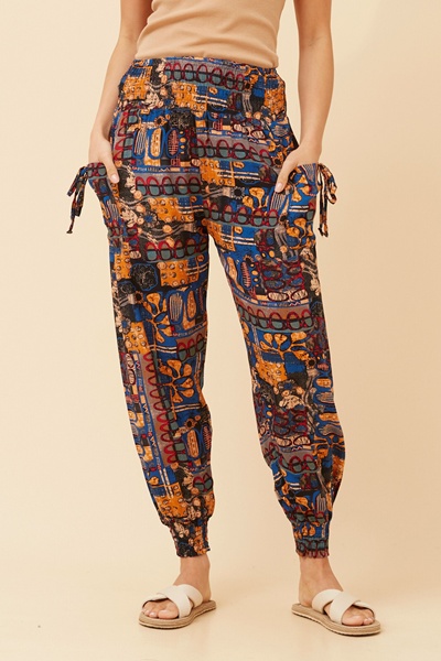 ABSTRACT PRINT HAREM PANTS