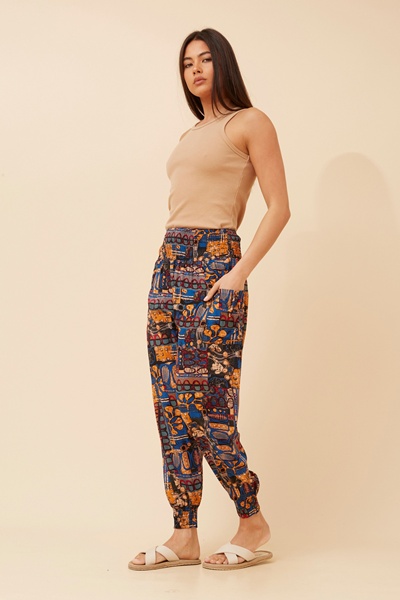 ABSTRACT PRINT HAREM PANTS