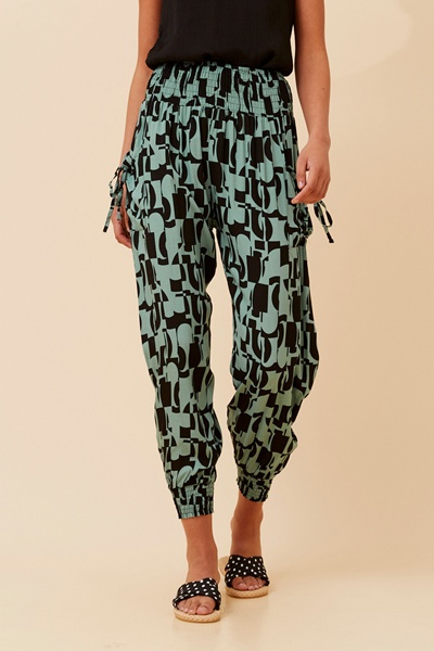 ABSTRACT PRINT HAREM PANTS