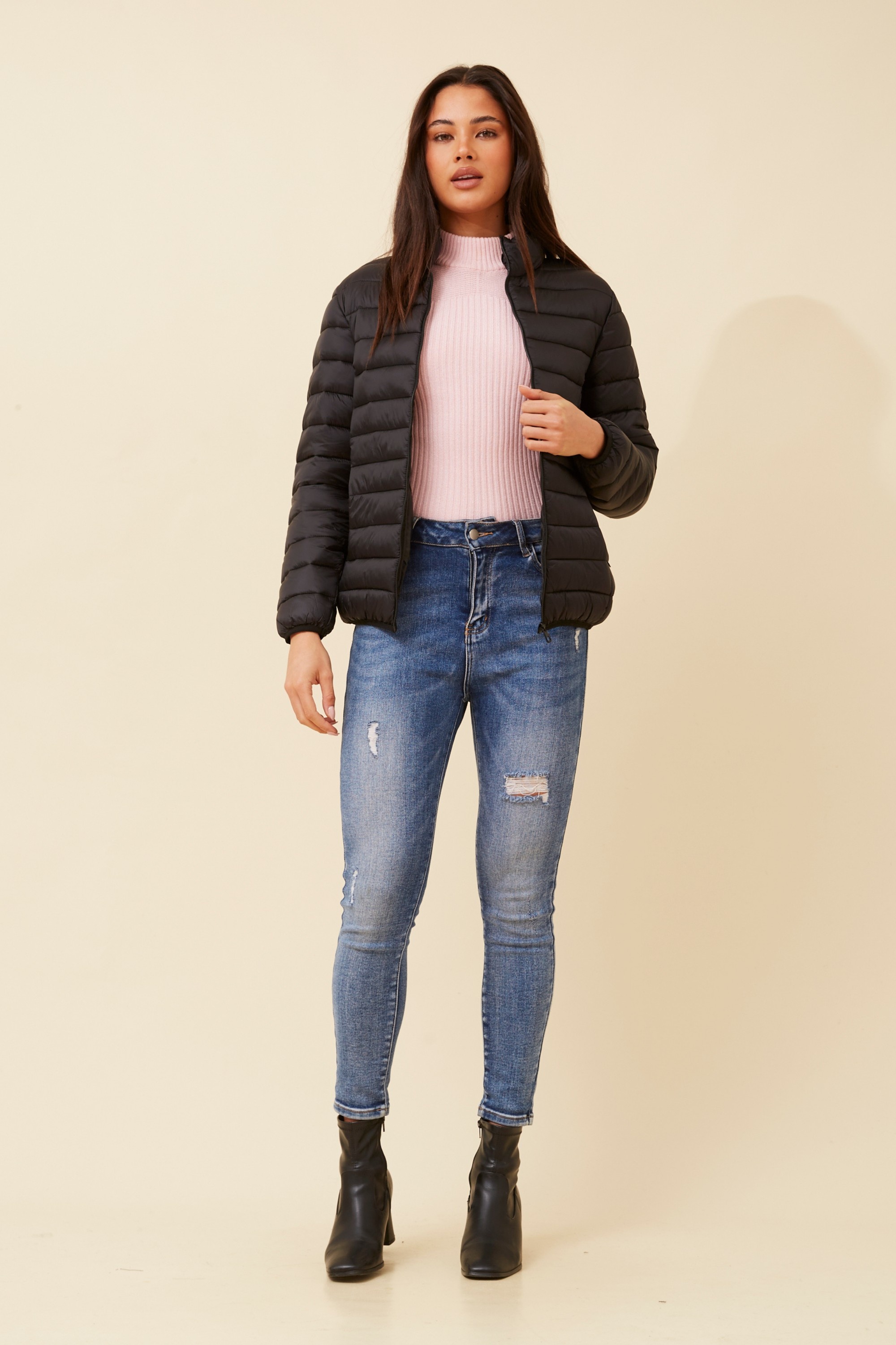 ADAYA SOLID PUFFER JACKET