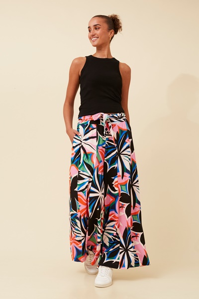 ADDISON FLORAL FLARED LEG PANTS