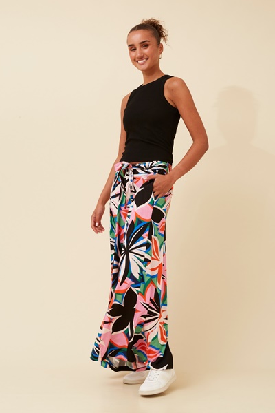 ADDISON FLORAL FLARED LEG PANTS