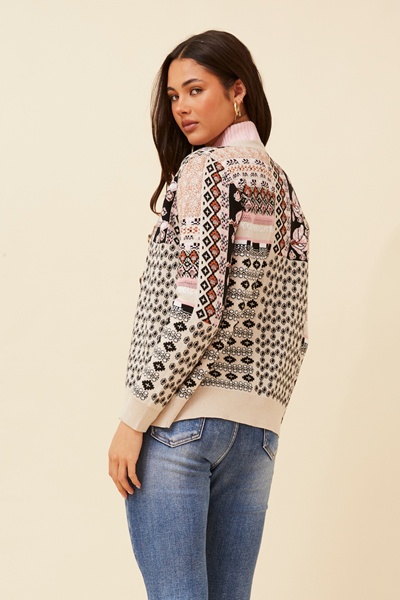 ADEEVA ABSTRACT PRINT CARDIGAN