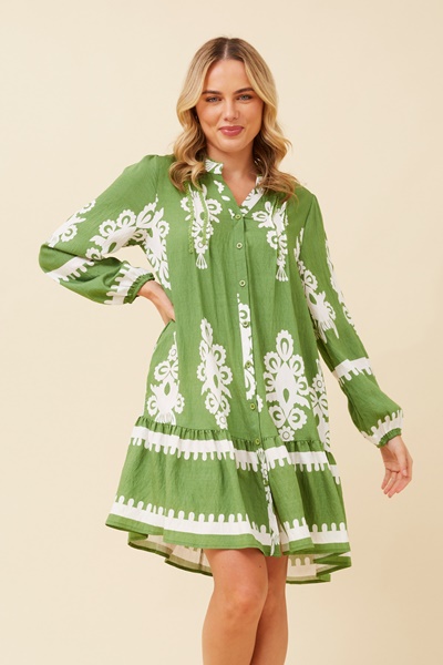ADRIELLE BORDER PRINT DRESS