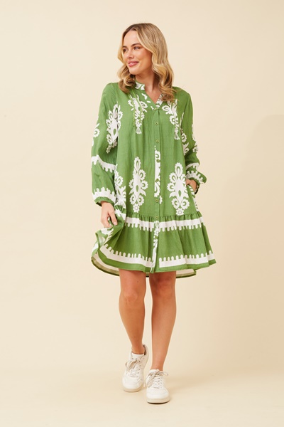 ADRIELLE BORDER PRINT DRESS