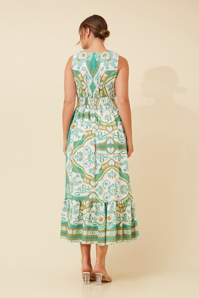 AFRI BORDER PRINT MAXI DRESS