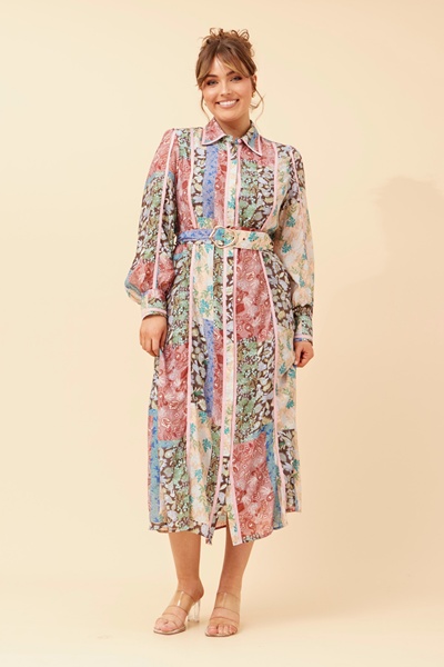 AGATHA PATCHWORK PRINT MAXI DRESS