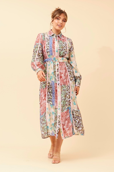 AGATHA PATCHWORK PRINT MAXI DRESS