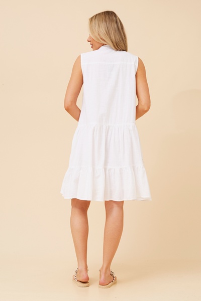 AHANA EMBROIDERED TIERED DRESS