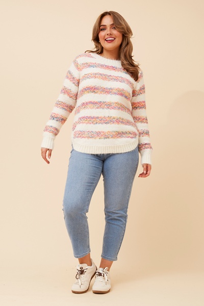 AIKEN STRIPE PRINT KNIT PULLOVER