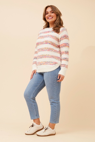 AIKEN STRIPE PRINT KNIT PULLOVER
