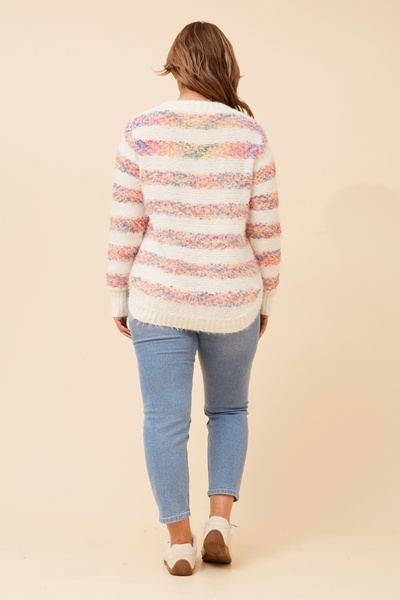 AIKEN STRIPE PRINT KNIT PULLOVER