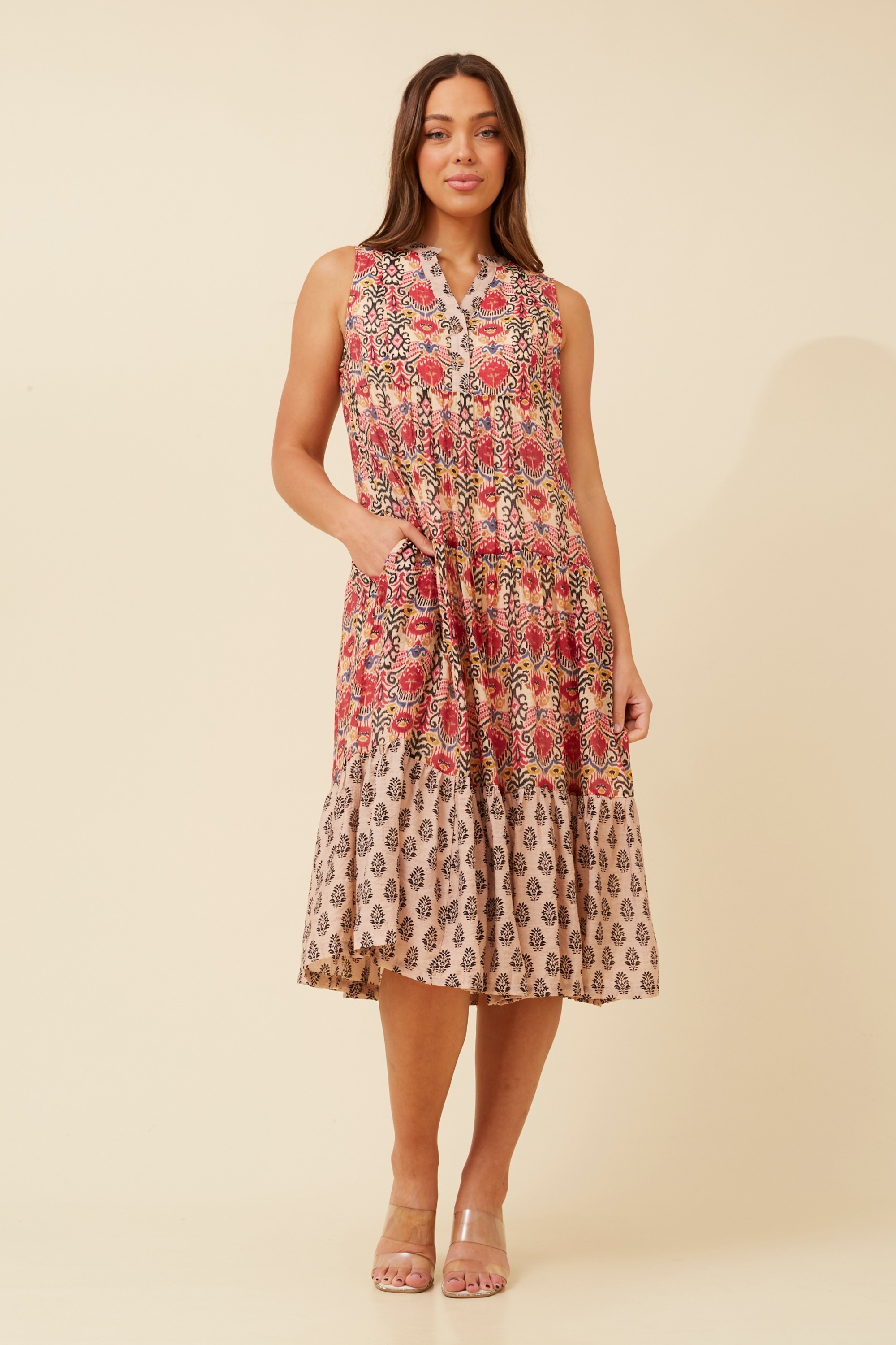 AILEEN TIERED MIDI DRESS