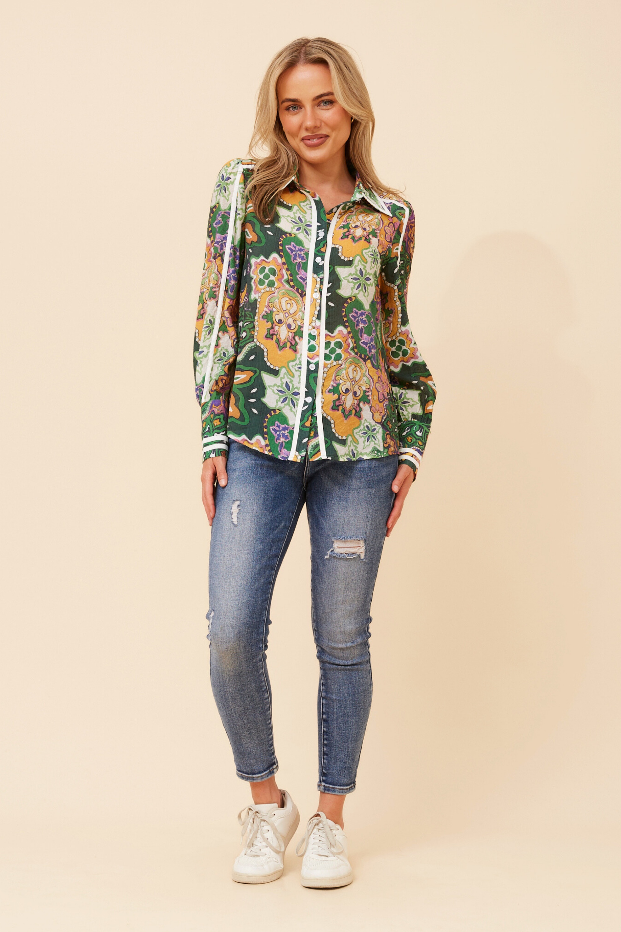 AILSA ABSTRACT PRINT SHIRT