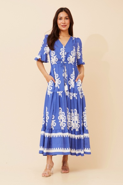 AIRLEA BORDER PRINT MAXI DRESS