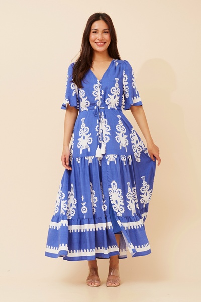 AIRLEA BORDER PRINT MAXI DRESS