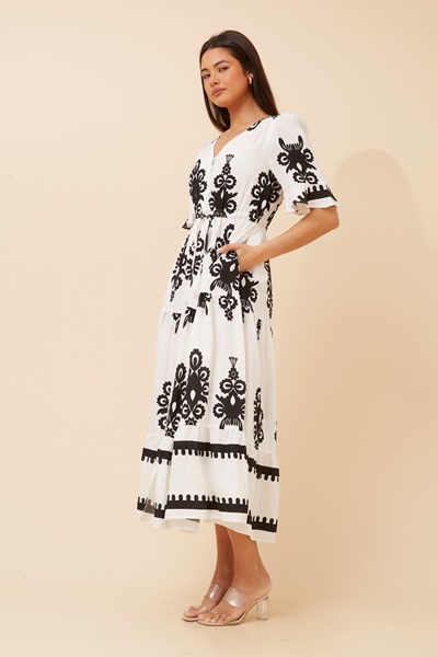 AIRLEA BORDER PRINT MAXI DRESS